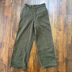 WWII Wool US Army Trousers Pants 25x26 Military 1940s 40s Slacks OG HBT Pockets